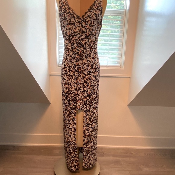 white house black market high low dress White House Black Market Women's Pink Floral Halter High Low Dress Size 4 main image 0